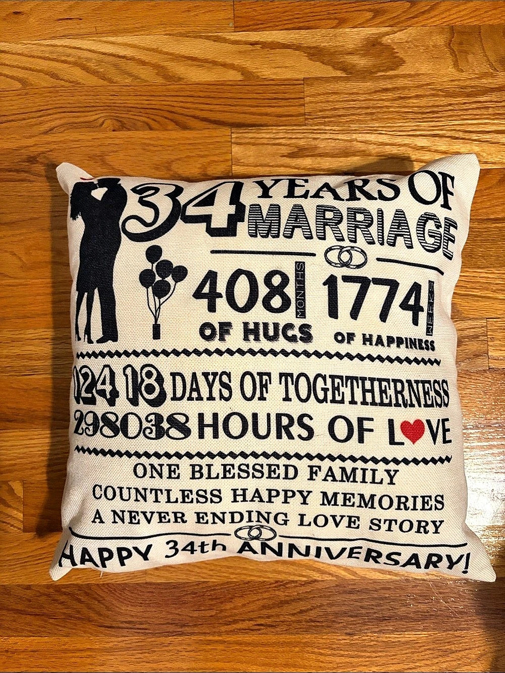 Anniversary Accent Pillow Cream & Black